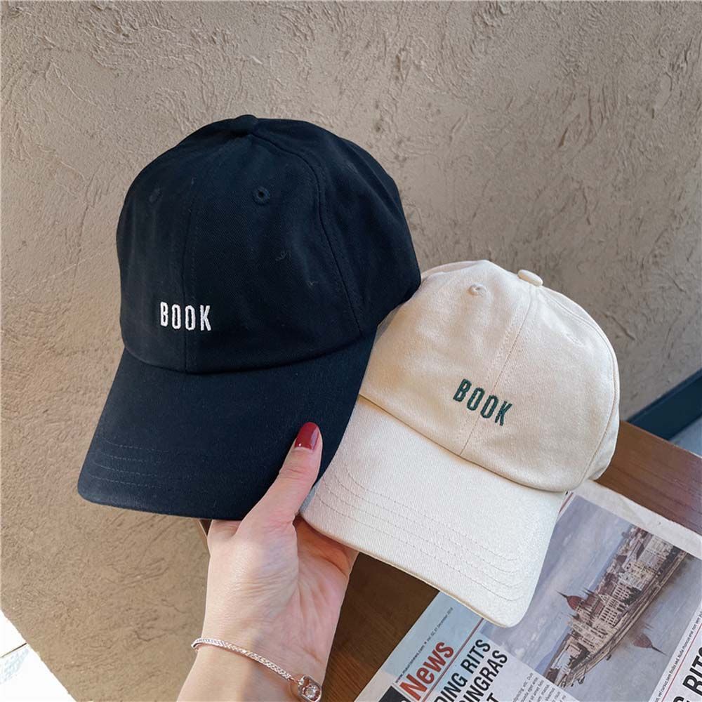Mũ lưỡi trai mềm thêu chữ BOOK phong cách hip hop đường phố