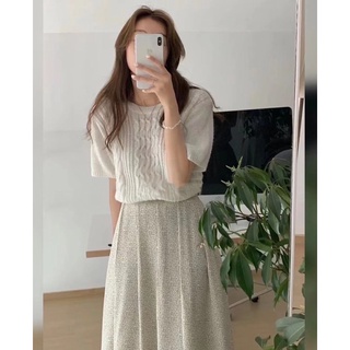 Áo len vặn thừng cộc tay 21806 CHERRYCOCO