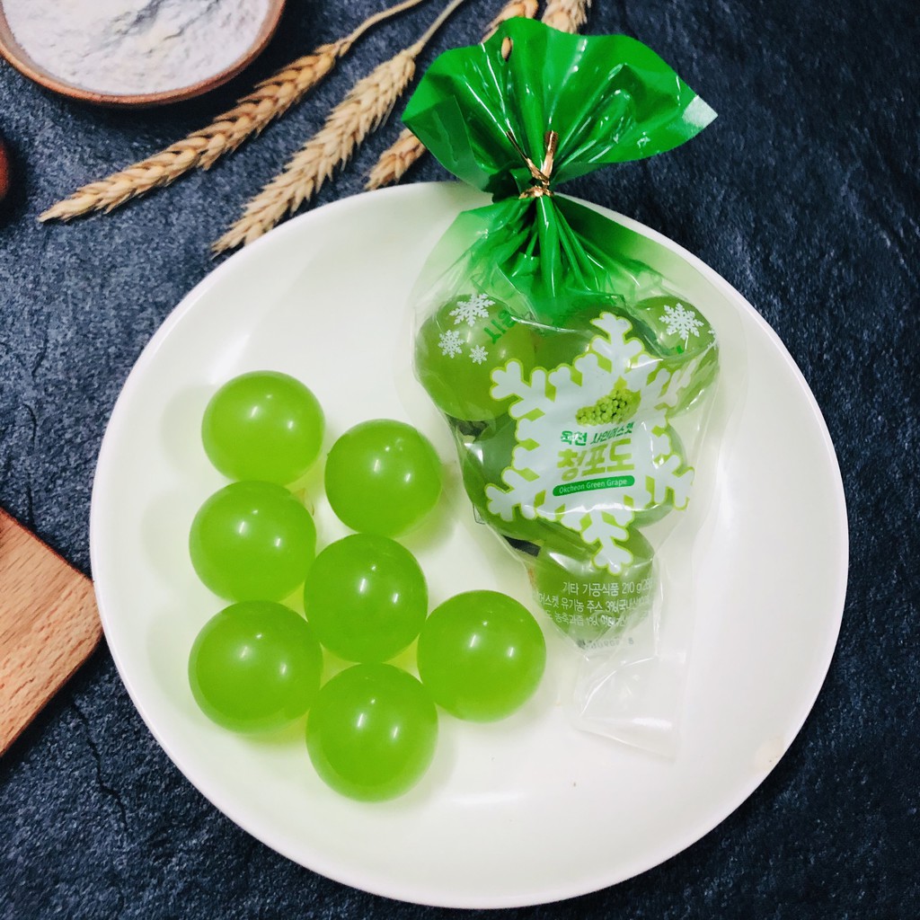 THẠCH NHO NỔ MÀU XANH HÀN QUỐC 7 QUẢ