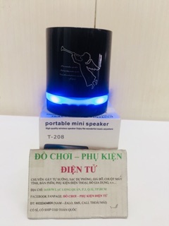 Loa bluetooth T-208 LED (có khe giữ điện thoại cực tiện dụng)