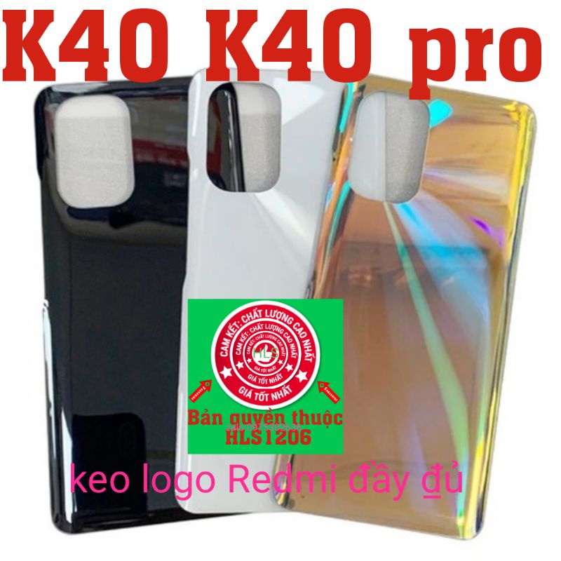 Kính lưng redmi k40, nắp lưng xiaomi redmi k40 đủ màu