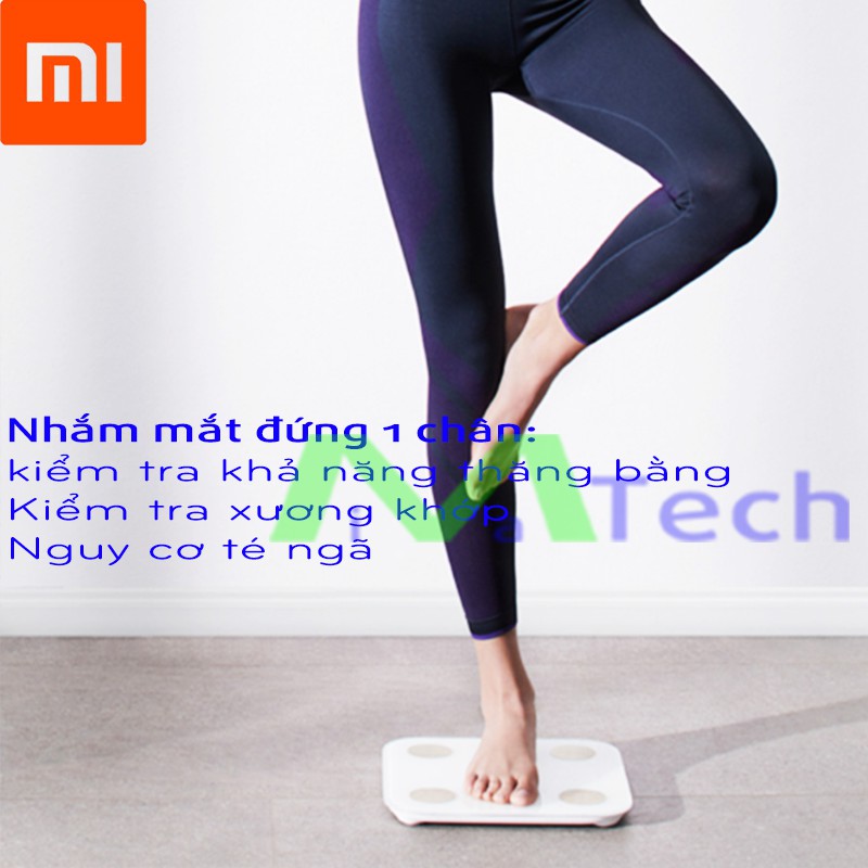 Cân Thông Minh Xiaomi Body Fat 2 (Mi Body Composition Scale 2) bản Quốc Tế 2020 Tiếng Việt Phân Tích 13 Chỉ Số Sơ Thể