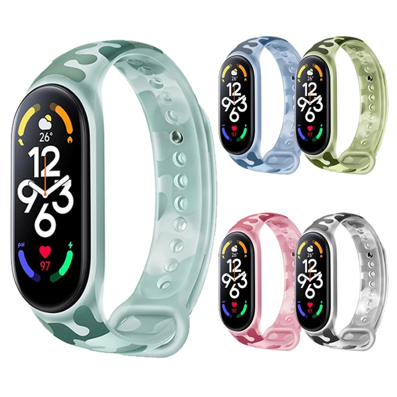 Dây Đeo Silicone Trong Suốt Họa Tiết Rằn Ri Cho Đồng Hồ Thông Minh Xiaomi Mi Band 3 4 5 6 7 Miband 3 4 5 6 7