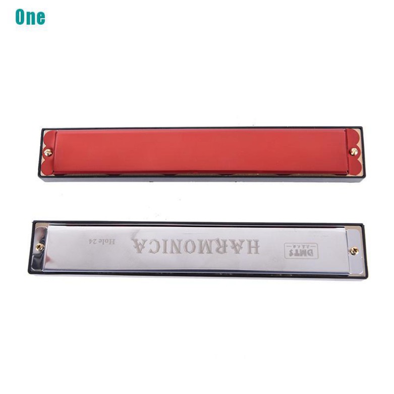 Kèn Harmonica 24 lỗ màu bạc / đỏ thích hợp cho người mới học sử dụng