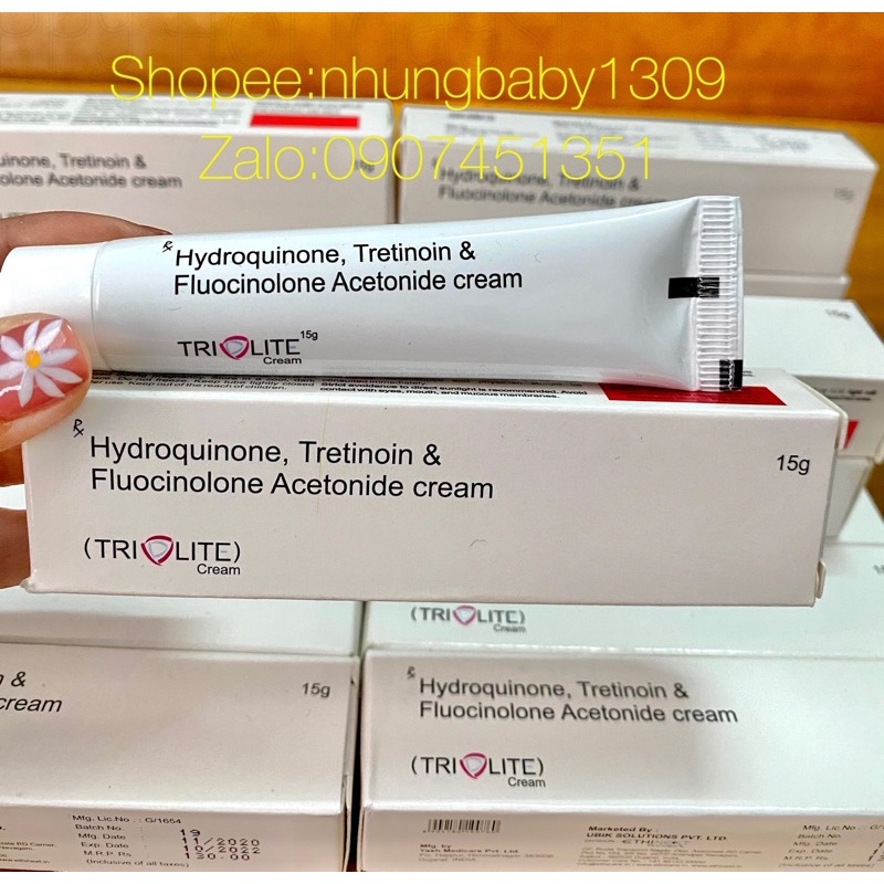 Kem Triolite hydroquin 2% + tretinoin 0.025% loại bỏ nám sáng da