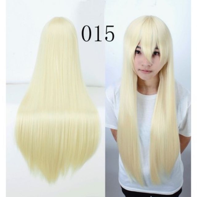 Wig cơ bản 80cm tóc giả cosplay tone màu vàng - nâu