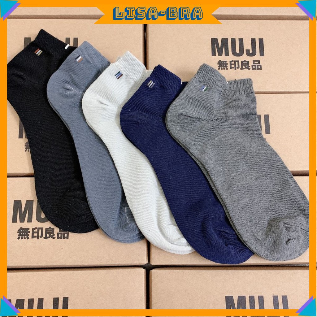 Tất nam, tất cổ ngắn MUJI ngăn ngừa hôi chân màu cơ bản