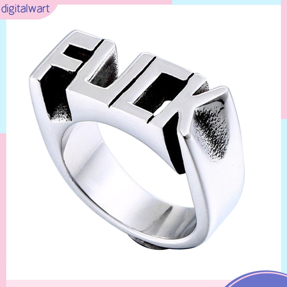 Nhẫn inox khắc chữ phong cách Hiphop