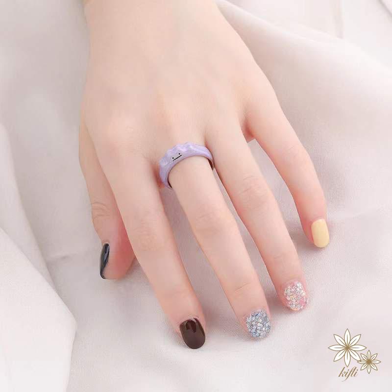 【Kifli】Nhẫn hình quái vật mặt cười màu tím đáng yêu thời trang 2022（quà tặng ngày thiếu nhi）