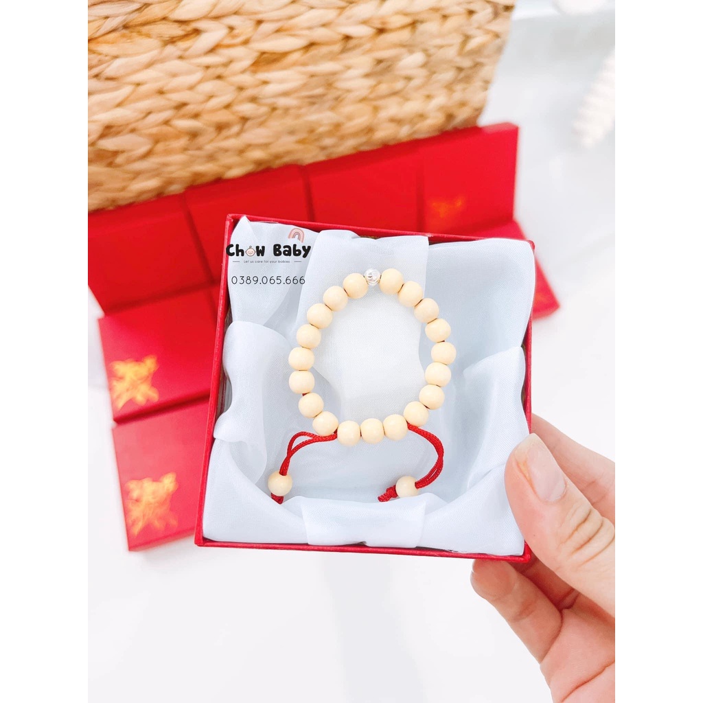 Vòng dâu tằm cho bé mix kèm bi bạc tặng kèm hộp/túi nhung