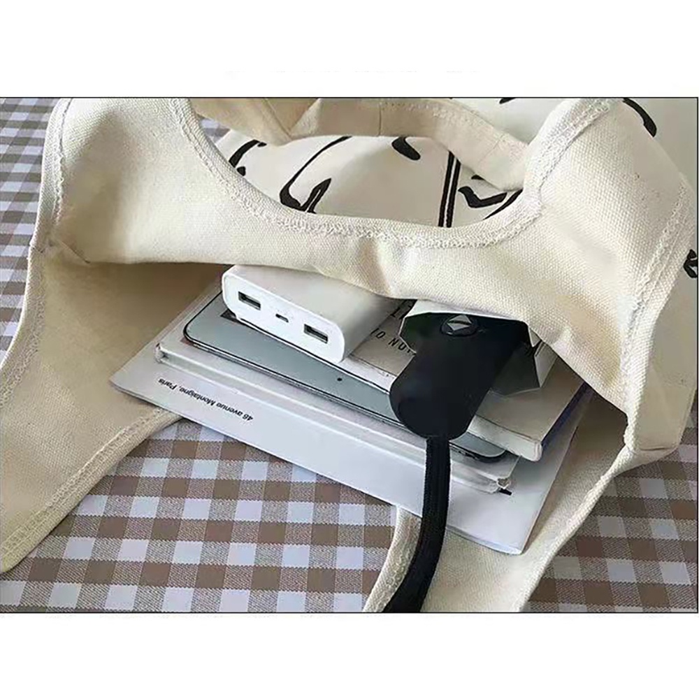 Túi tote vải canvas nữ đựng vừa laptop cỡ lớn đeo vai phong cách Nhật Bản
