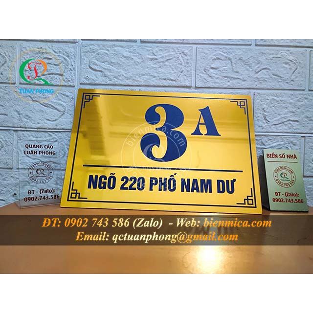 Biển Số Nhà Màu Đồng - Bảng số nhà màu Đồng Inox - Biển công ty màu Đồng - Bảo hành 10 năm