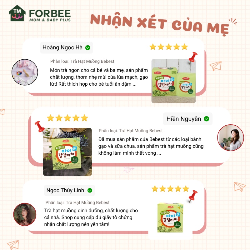Trà Hạt Muồng (Quyết Minh Tử) BEBEST - Dành cho trẻ từ 6 tháng tuổi (40g/hộp) - FORBEE