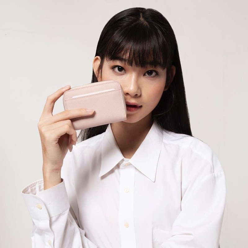 (siêu sang) ví nữ da thật lucaster,ví dây kéo mini cầm tay nhỏ gọn bỏ thẻ và tiền gập đôi sang xin -bảo hành 12 tháng
