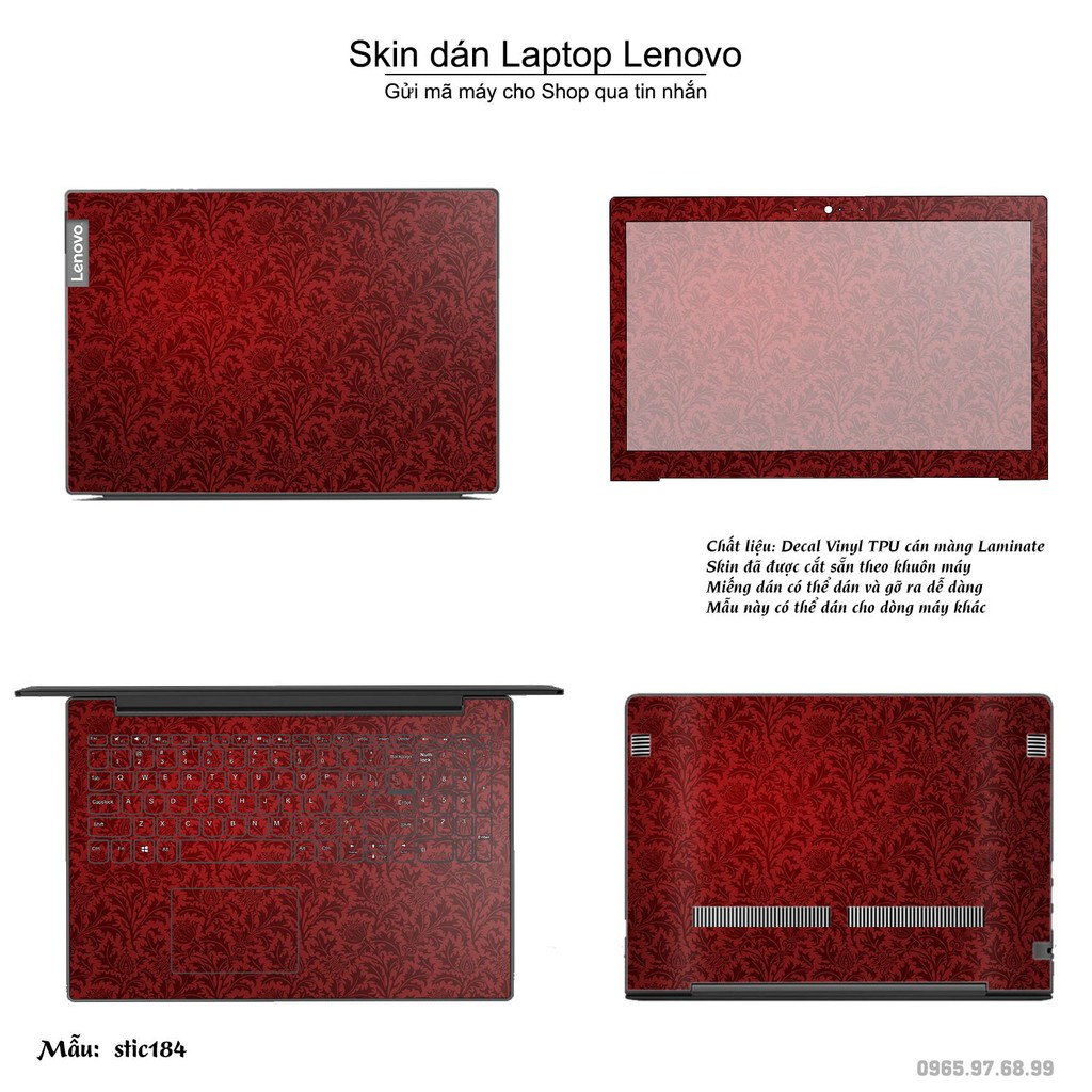 Skin dán Laptop Lenovo in hình Hoa văn sticker nhiều mẫu 30 (inbox mã máy cho Shop)