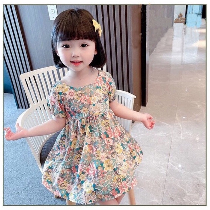 Váy bé gái từ 8-18kg AM877 - Đầm bé gái chất liệu thô lụa siêu mềm mát TTR229