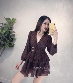 ĐẦM HOA TẦNG KÈM TAG ĐÁ TRÒN.