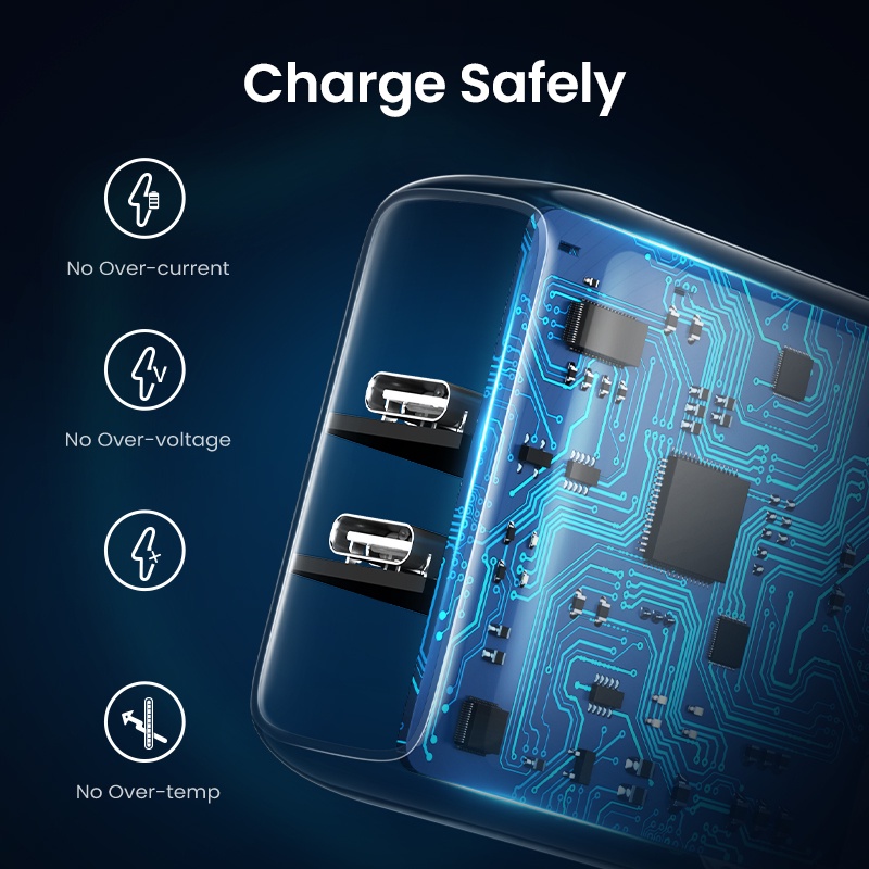 Ugreen Cốc Sạc Nhanh 40W PD Kép 20W PD USB C 4.0 3.0 Cho Điện Thoại Samsung