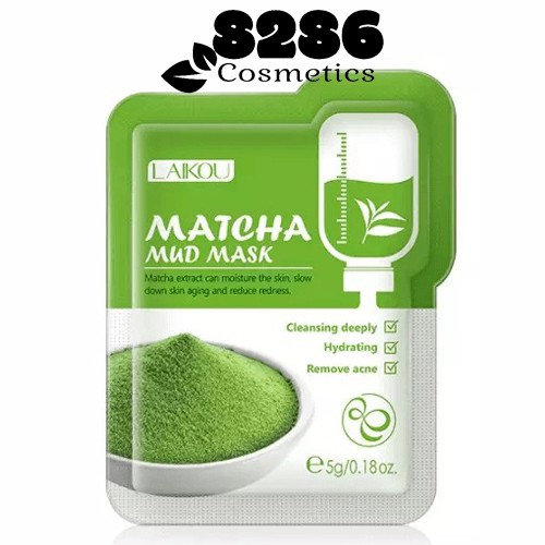 [Có sẵn] 1 gói Sample Mặt nạ bùn Matcha Laikou kiềm dầu sạch da cấp nước Matcha Mud Mask 5g (hàng nội địa Trung)