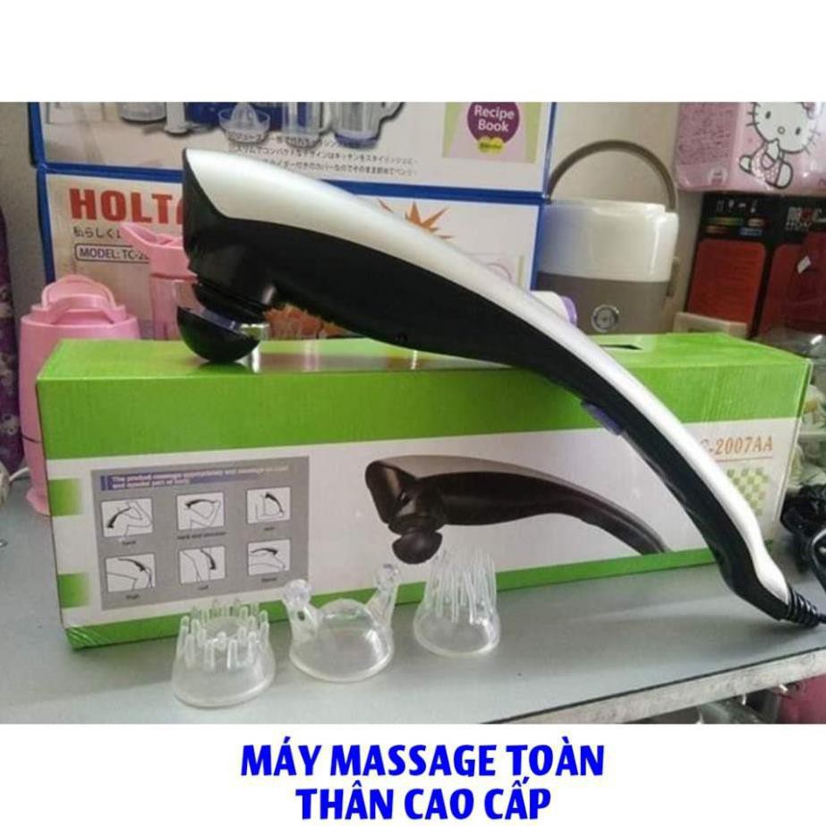 MÁY ĐẤM LƯNG, MASSAGE CẦM TAY LC-2007AA. (3 đầu matxa)