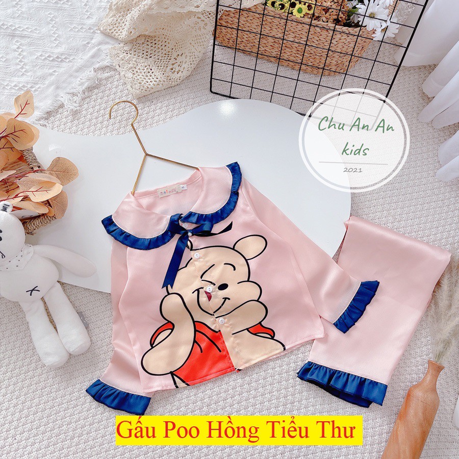 [ Mã Độc Quyền ] Bộ Mặc Nhà dài tay cao cấp Pijama Lụa 3D Cao Cấp Cho Bé