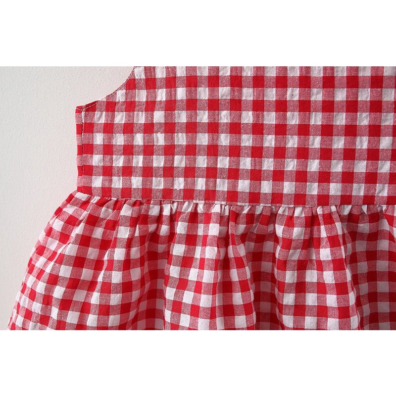 Váy bé gái kẻ sọc caro thời trang hè cho bé  từ 6 tháng đến 3 tuổi