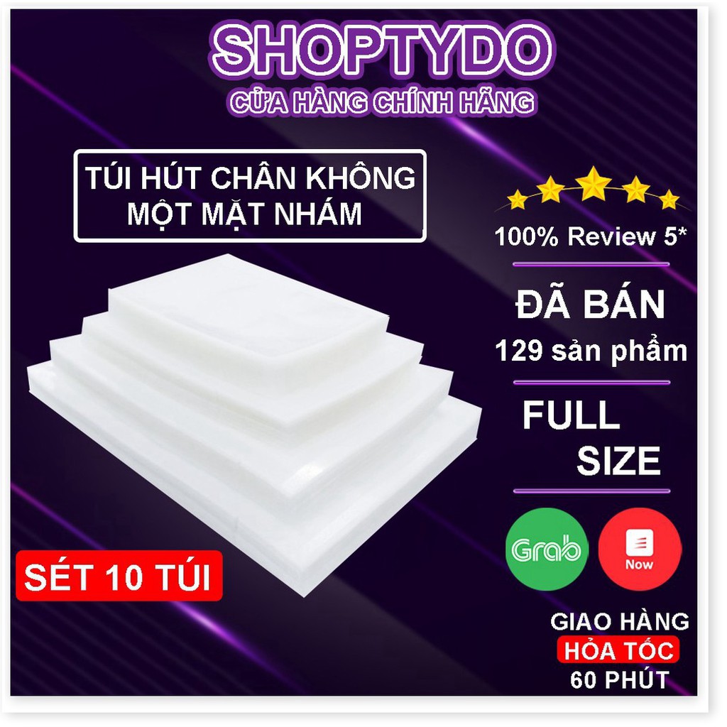 Combo 100 Túi hút chân không thực phẩm một mặt nhám SHOPTYDO dùng được cho tất cả các loại máy hút chân không