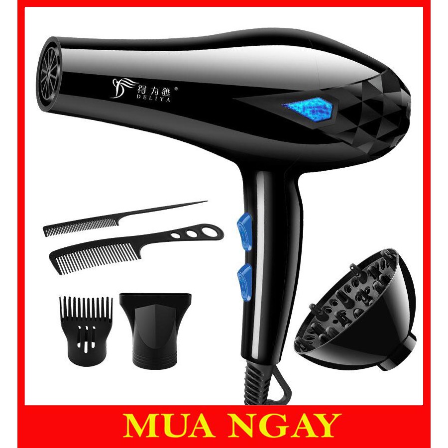 Máy Sấy Tóc Tiện Dụng Tạo Kiểu Deliya Công Suất Lơn 2200W Tặng Kèm Bộ 5 Phụ Kiện DL05 Thời Trang