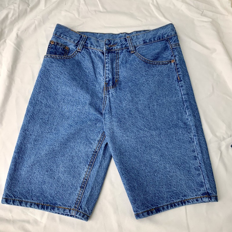 Quần short jean nam ống suông, quần nam trung niên ống rộng | BigBuy360 - bigbuy360.vn