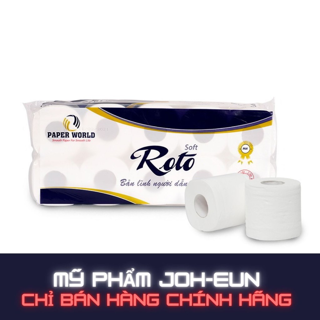 Giấy vệ sinh cao cấp ROTO SOFT, 100% giấy nguyên sinh, hai lớp dày mịn (10 cuộn/lốc)