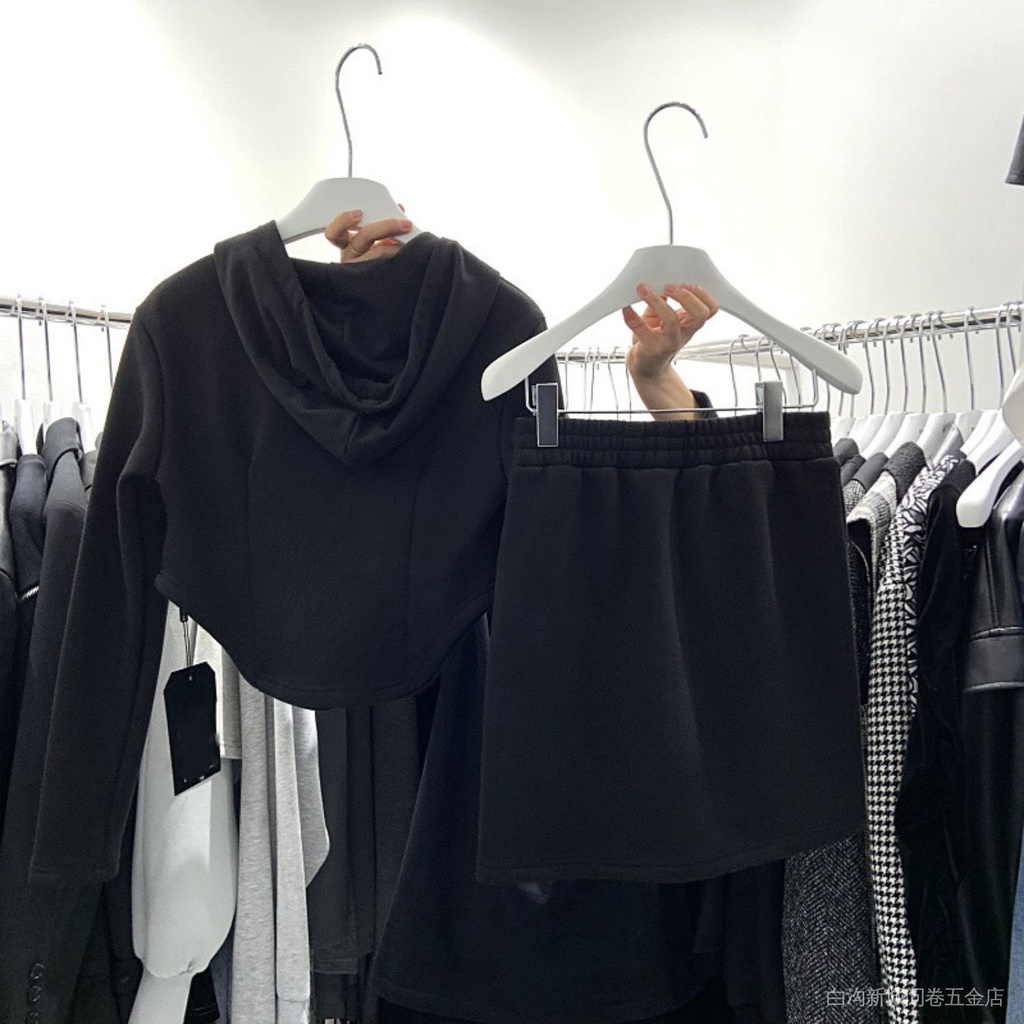 RPIN Bộ Đồ Thể Thao Áo Hoodie Dáng Chữ A Phối Khóa Kéo Phong Cách Dongdaemun Mùa Thu Hàn Quốc Kiểu Mới