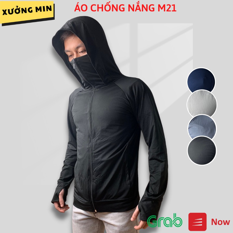 Áo chống nắng nam XM 1 lớp kim cương thông hơi kéo cao thay khẩu trang giá sỉ Xưởng Min M20