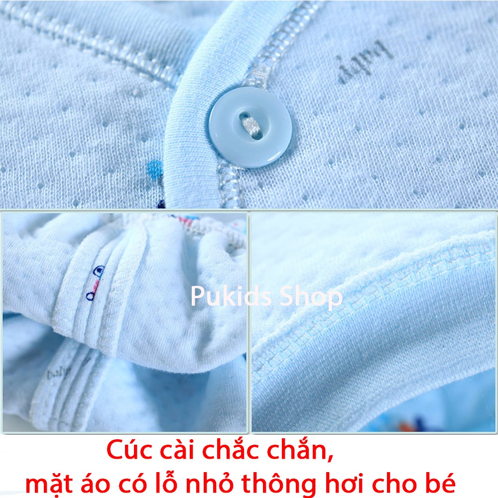 Combo 5 món đồ trần bông 3 lớp cho bé sơ sinh 0-3 tháng, hàng Quảng Châu cao cấp _ SET01