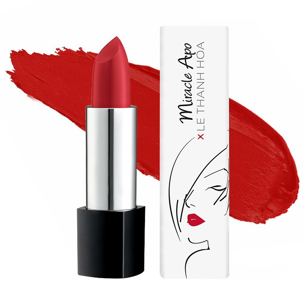 Son lì Miracle Apo Lipstick Matte x Lê Thanh Hòa Majestic - Đỏ nhung 4g