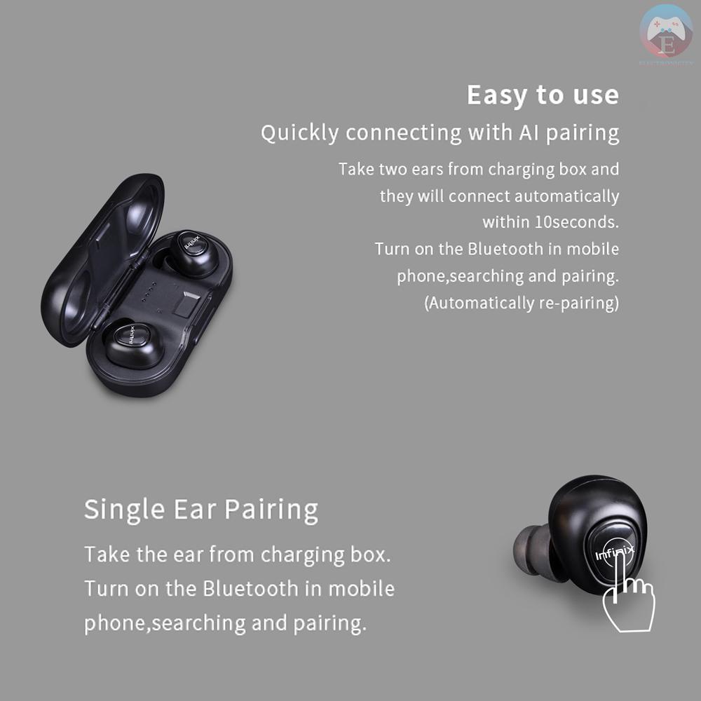 Ĕ  Infinix XE08 TWS True Wireless BT Earphones Sport Running Headphones BT5.0 Richer Bass HD Stereo Earbuds Hands Free Call Headset with Mic Compatible With iPhone Huawei Samsung Xiaomi