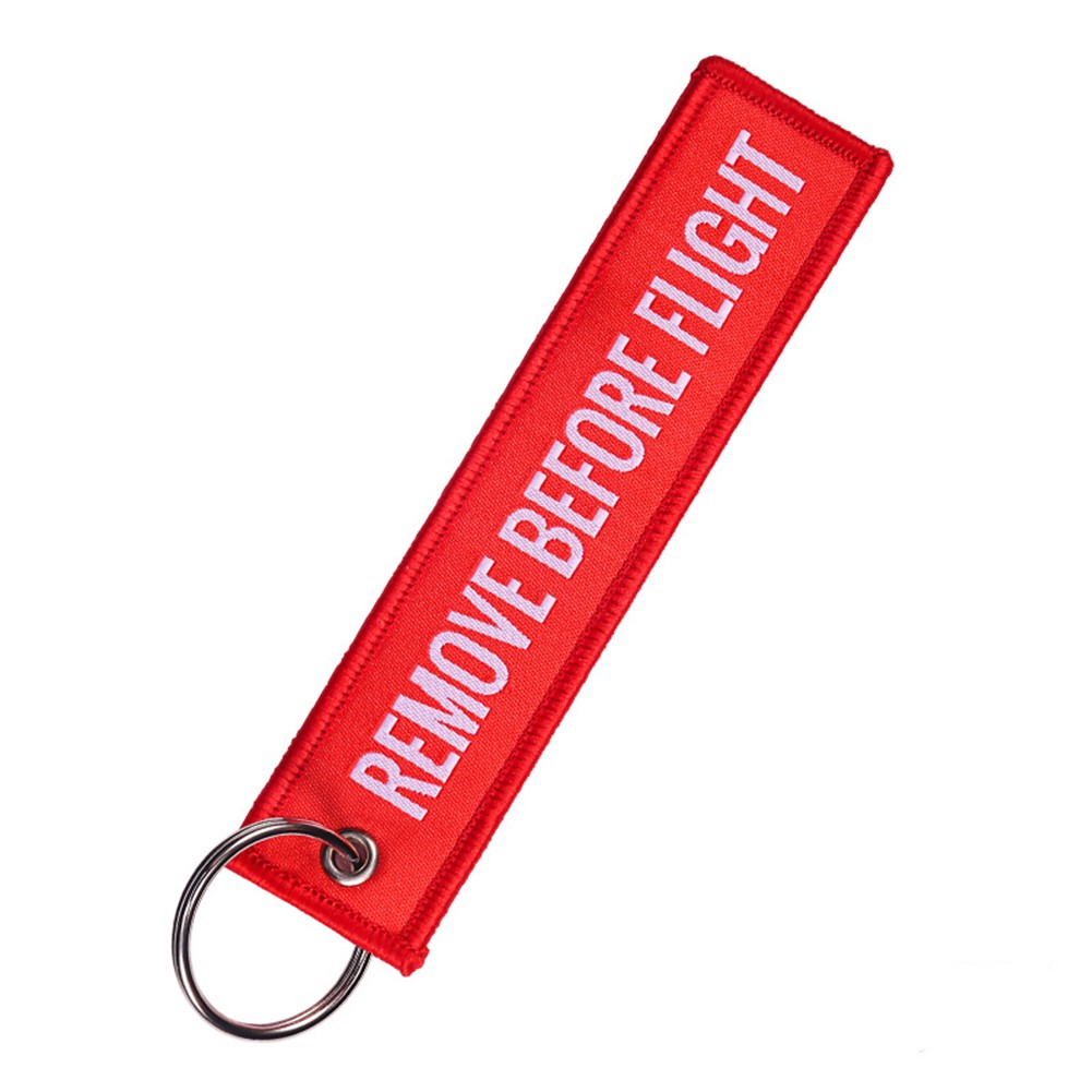 Móc dây gắn chìa khoá xe máy thêu chữ Remove Before Flight