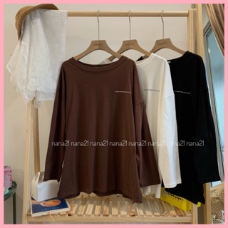 Áo pull dài tay in chữ ngực xẻ vạt