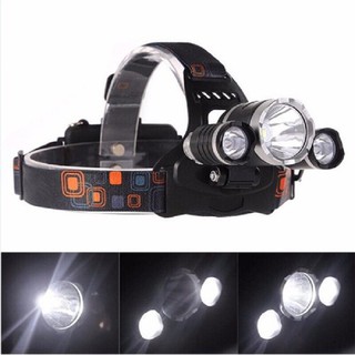 ✔️✔️ đèn pin đội đầu 3 bóng led t6- siêu sáng, kèm 2 pin, kèm sạc