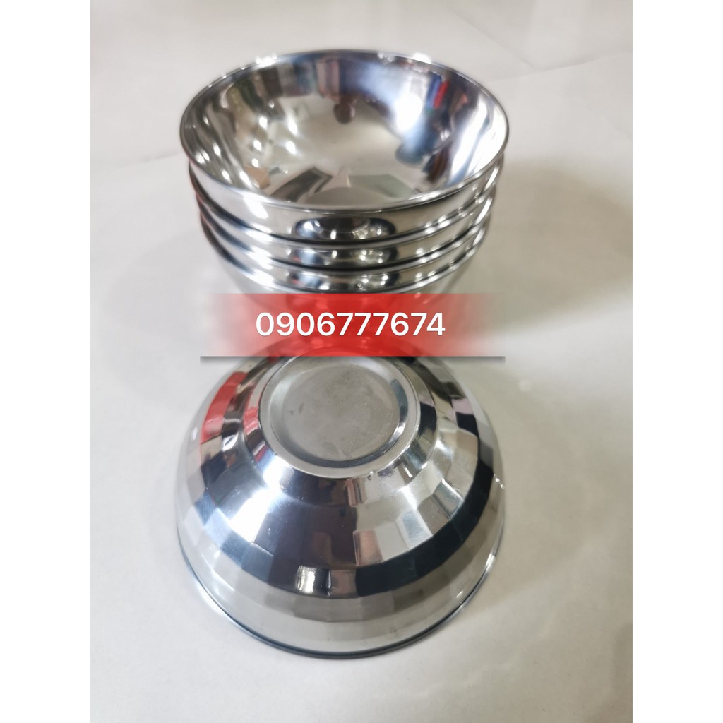 Bộ 5 Chén Ăn Inox Kim Cương 11cm