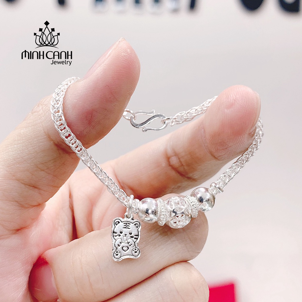 Lắc Bạc Trẻ Em Bi Kim Tiền Mix Charm Hổ Minh Canh Jewelry