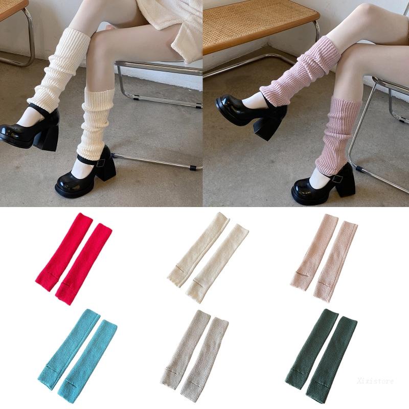 Xixi Vớ Dệt Kim Cao Tới Gối Màu Trơn Khoét Rỗng Giữ Ấm Mùa Đông Đơn Giản Cho Nữ