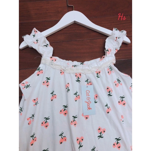 Váy 2 dây yếm đuôi cá rộng qua gối viền ren hoa nhí, có size S-XL và có ảnh video thật