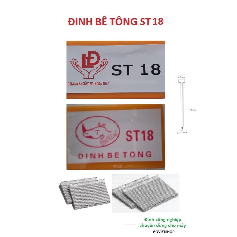 Đinh bê tông ST - Đinh ST18 - ST25 - ST32 - ST38 - ST45 - ST50 - ST64