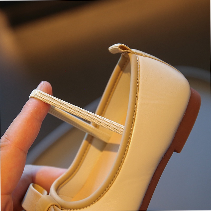 Giày Búp Bê Da Đế Mềm Đính Nơ Xinh Xắn Cho Bé Gái 2-12 Tuổi