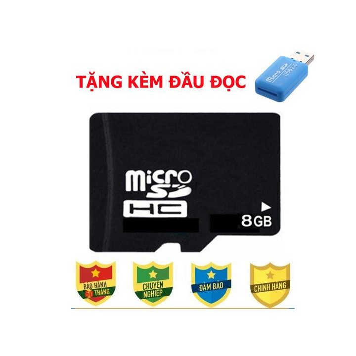 Thẻ Nhớ 8Gb - Tặng Đầu Đọc Mini