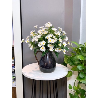 Bình hoa lụa, chậu hoa cúc hoạ mi giả cắm sẵn phù hợp trang trí mọi không gian nội thất