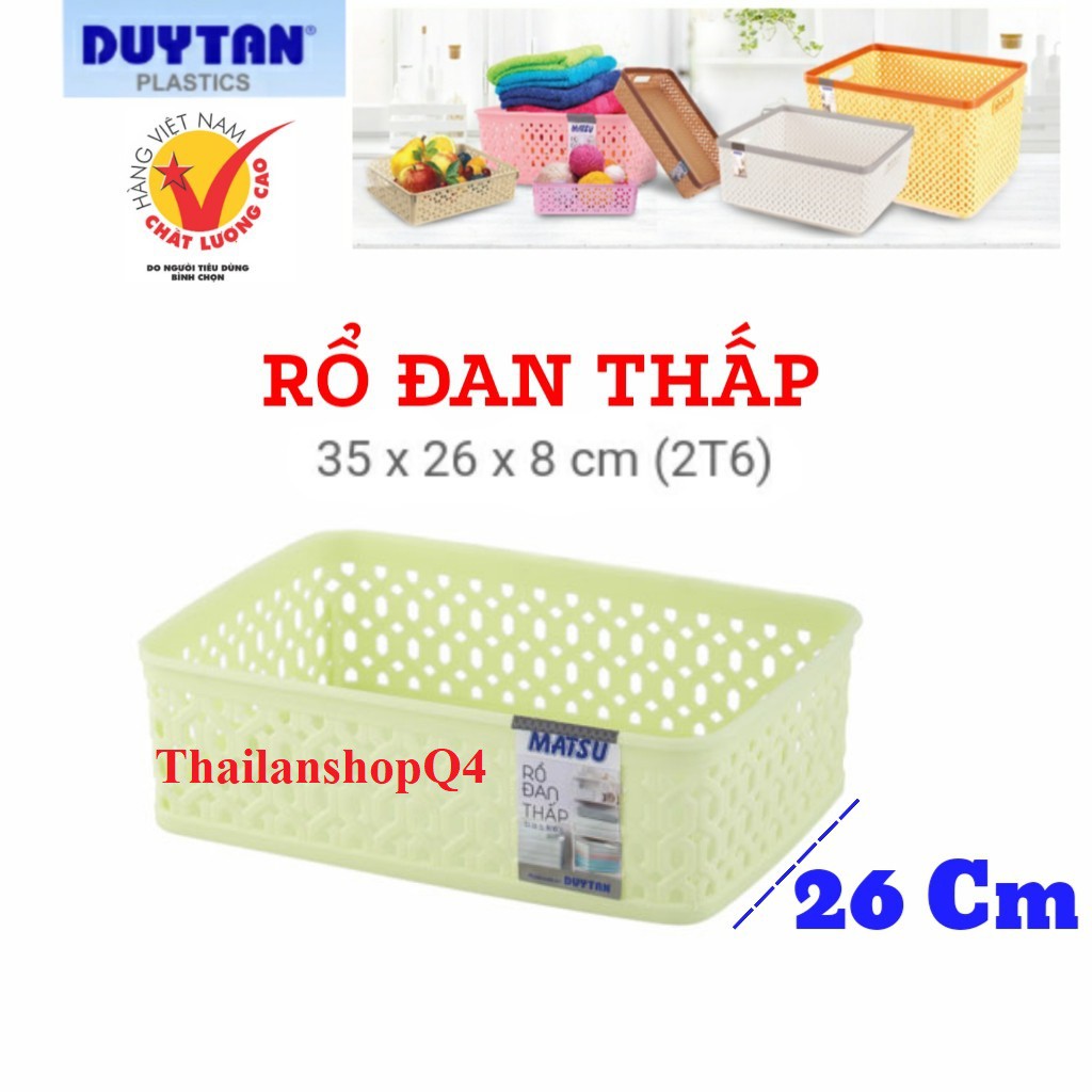 RỔ NHỰA ĐAN THẤP DUY TÂN - 35 x 26 x 8 cm (2T6)