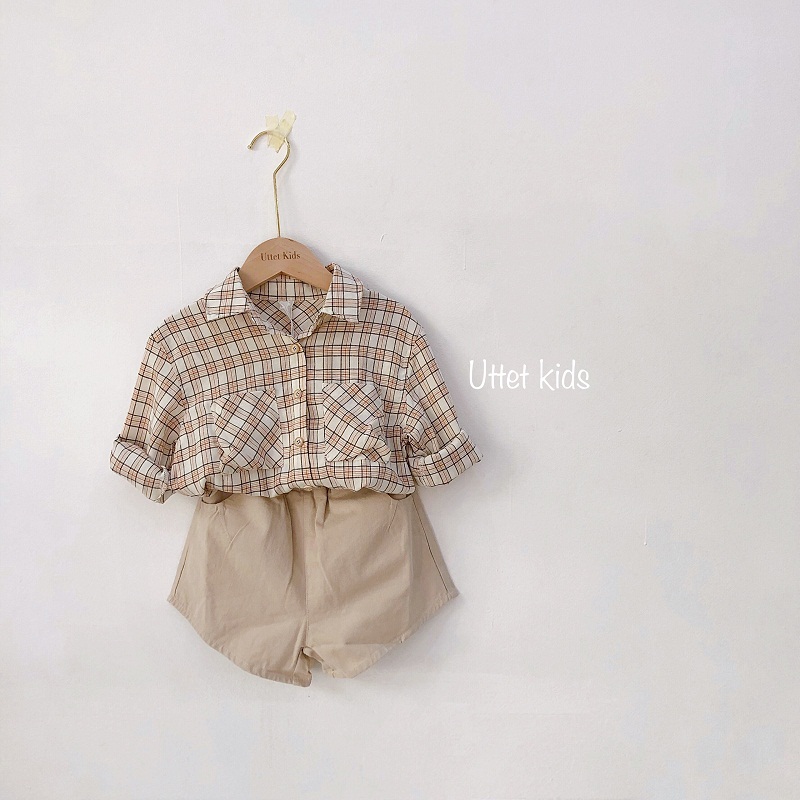 [Ảnh thật] QUẦN ÁO TRẺ EM HÀN QUỐC - SƠ MI CARO HQ 017