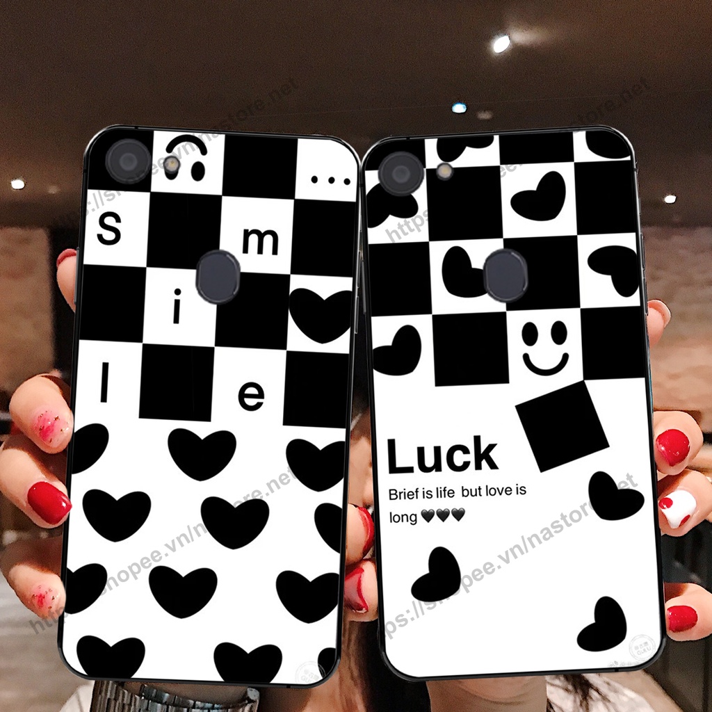 Ốp lưng Oppo F5 / F5 Youth / F7 / F7 Youth trái tim họa tiết caro, mikey họa tiết beabrick kaws cute