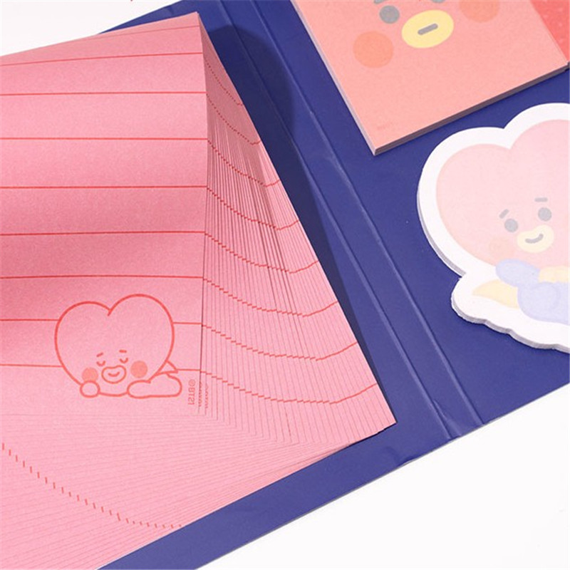 Tập giấy ghi chú có thể dán họa tiết BT21 BTS hoạt hình dễ thương kháng nước